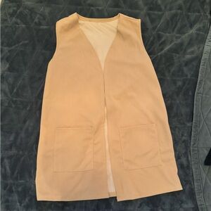 Tan Sleeveless Vest with Pockets